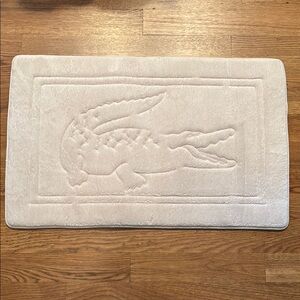 Lacoste Cream Door Mat with Textured Crocodile Accent